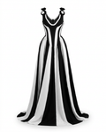 Noir Fleur Stripe Maxi Dress