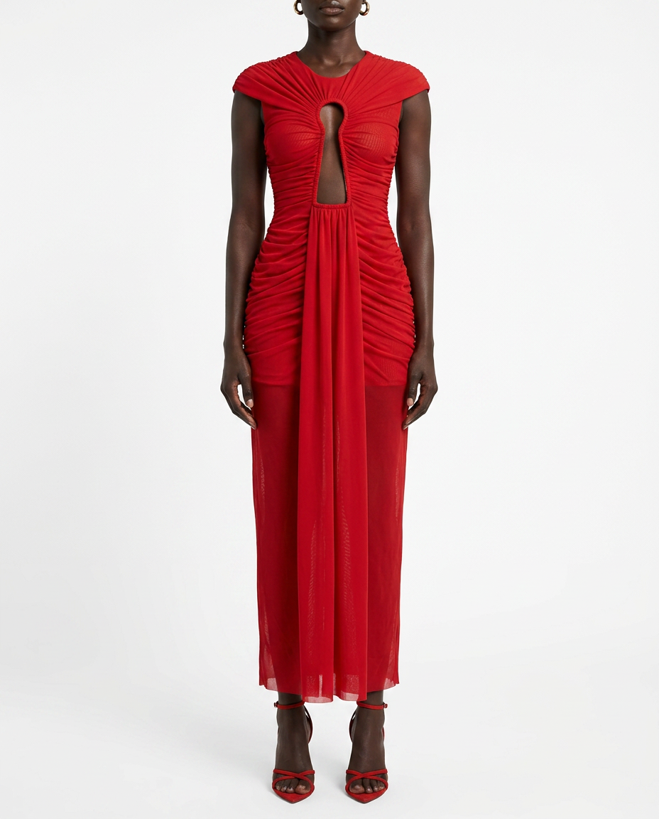 Noir Mesh Maxi Dress