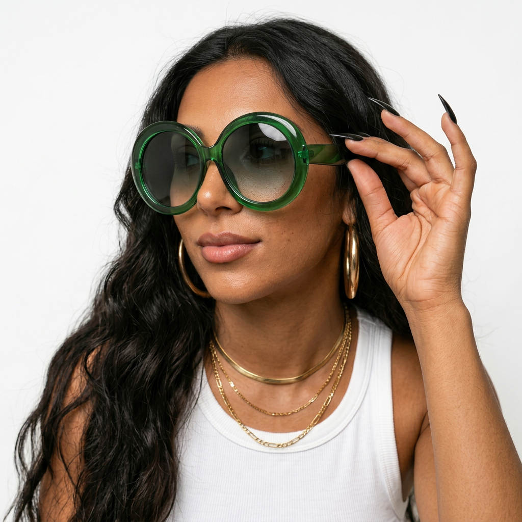 Fearless Oversized Resin Round Sunglasses