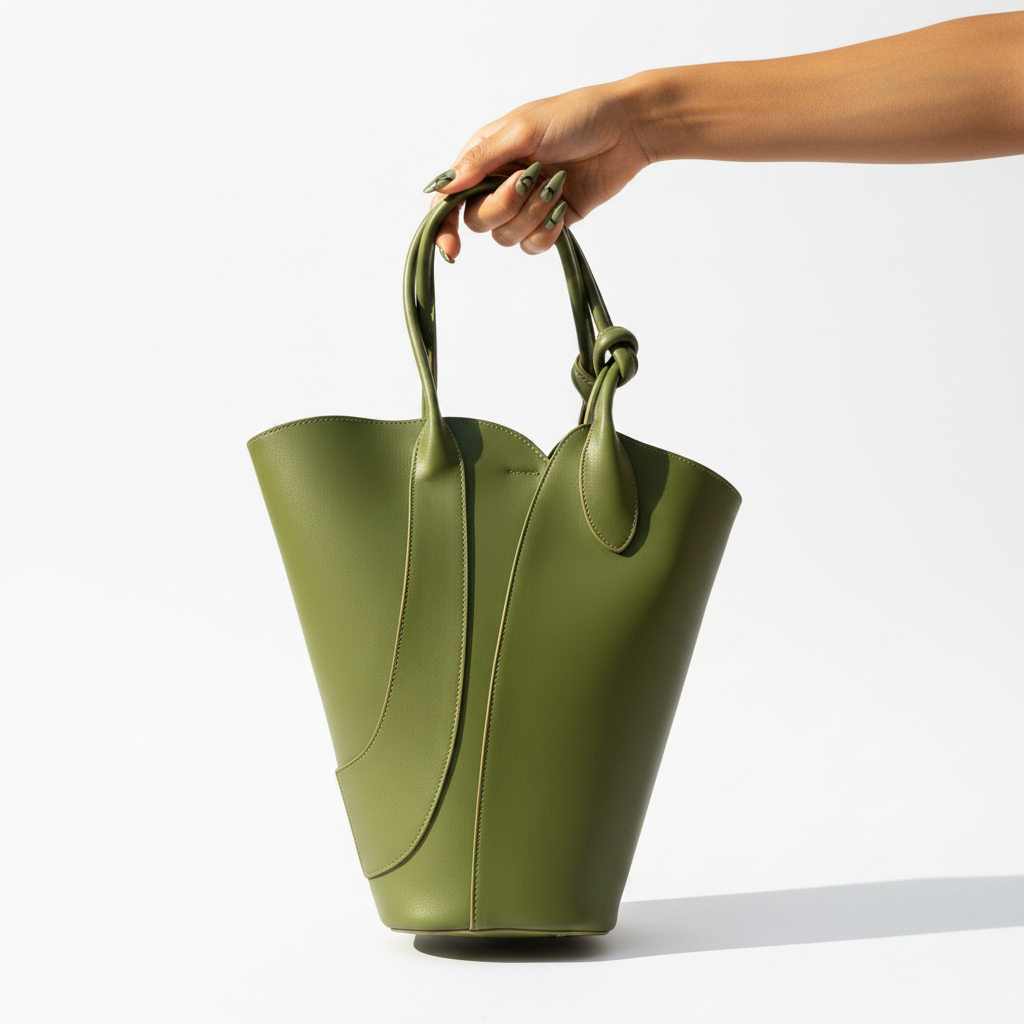 Grounded Green PU Bucket Bag-0