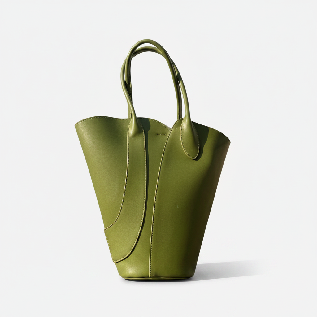 Grounded Green PU Bucket Bag-2