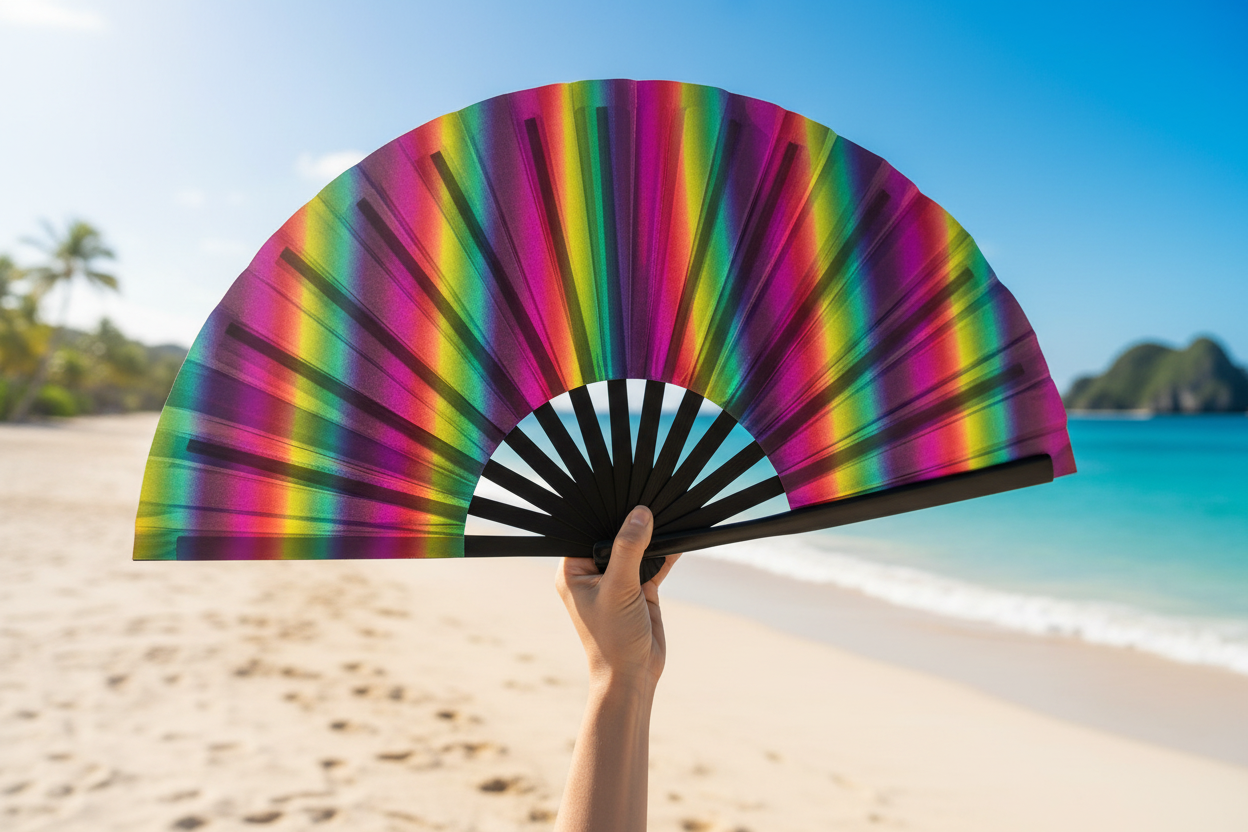 Holographic Rainbow XL Fan -