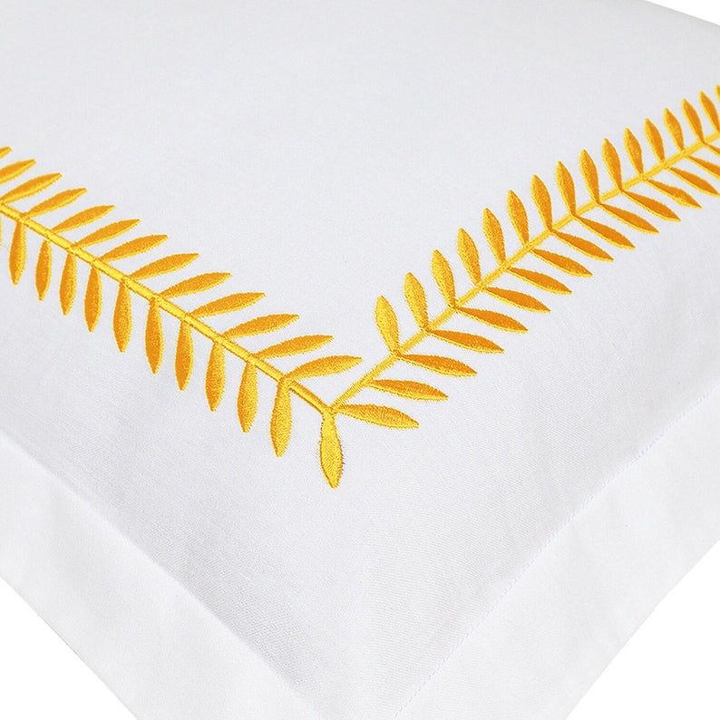 Ash Tree - Pure Linen Embroidered Edge Duvet Cover Sets