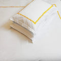 Willow Leaves -  Linen Cotton Embroidered Edge Duvet Cover Sets