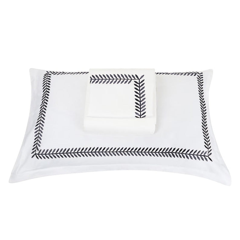 Ash Tree - Pure Linen Embroidered Edge Duvet Cover Sets
