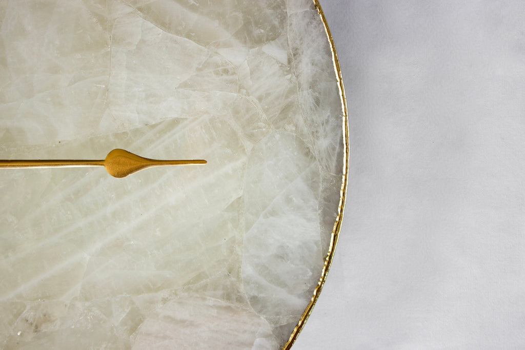 White Agate Wall Clock | Circular