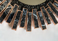 Starburst - Handmade 20" Round Rose Gold Plated Agate Mirror with Blue Black Agate Crystal Gemstones