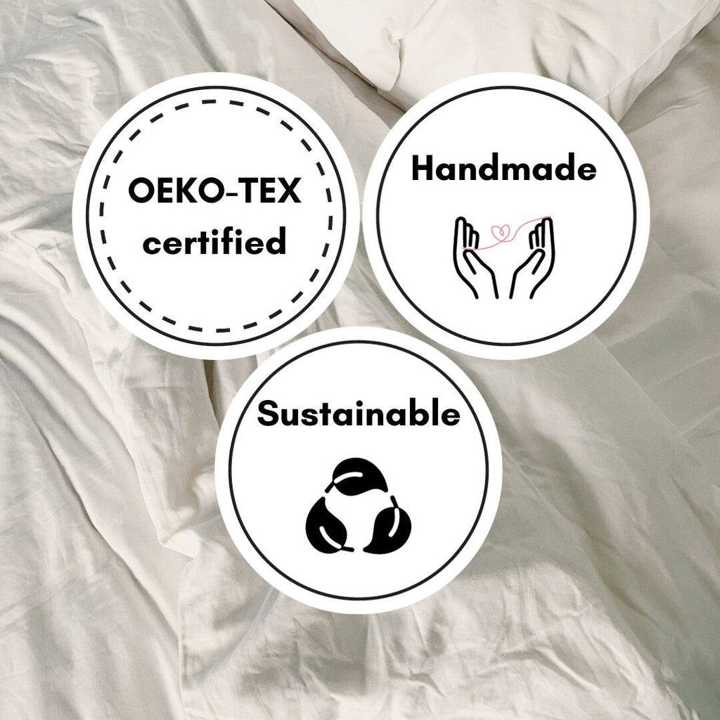 White with Navy Piping  - 100% Pure Linen or Linen Cotton | 3 Piece Piped Duvet Cover Set | Handmade | Pre-washed