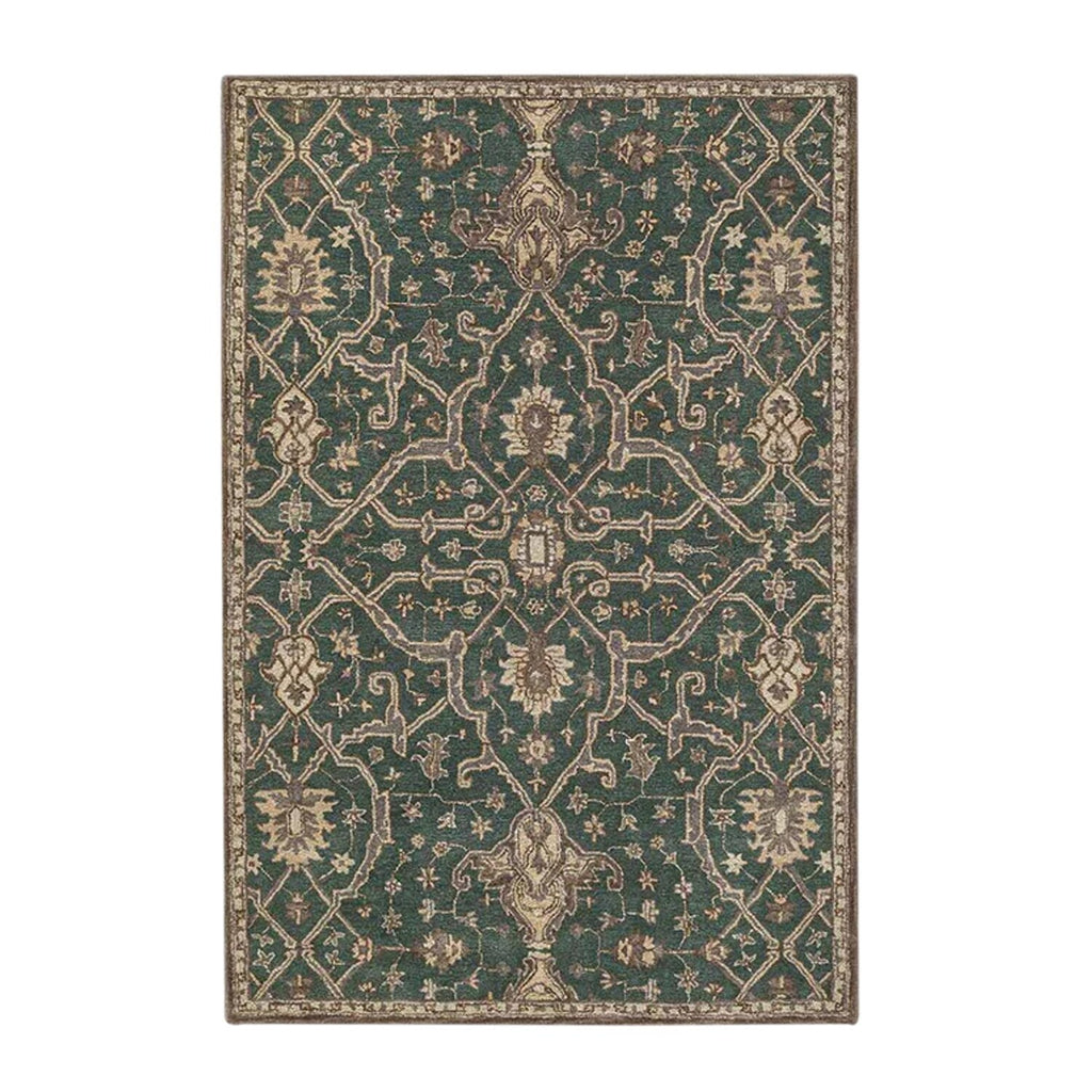 Radin - Handcrafted Rug/Carpet | Pure New Zealand Wool | Hand Tufted | High Pile | High Density | Yarn Dyed | Green, Brown, Beige |