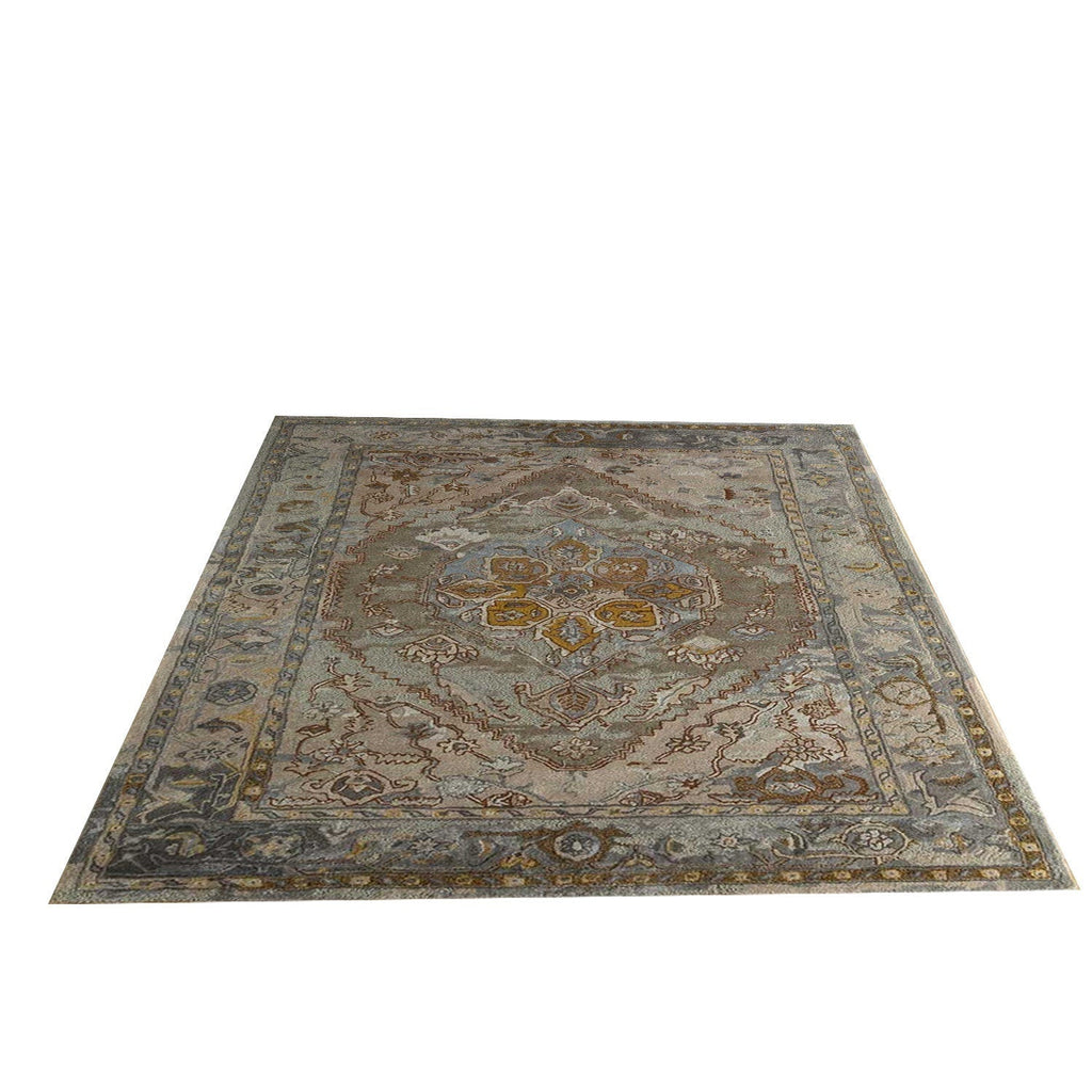 Razdan - Handcrafted Rug/Carpet | Pure New Zealand Wool | Hand Tufted | High Pile | High Density | Yarn Dyed | Yellow, Blue, Grey, Brown, Beige