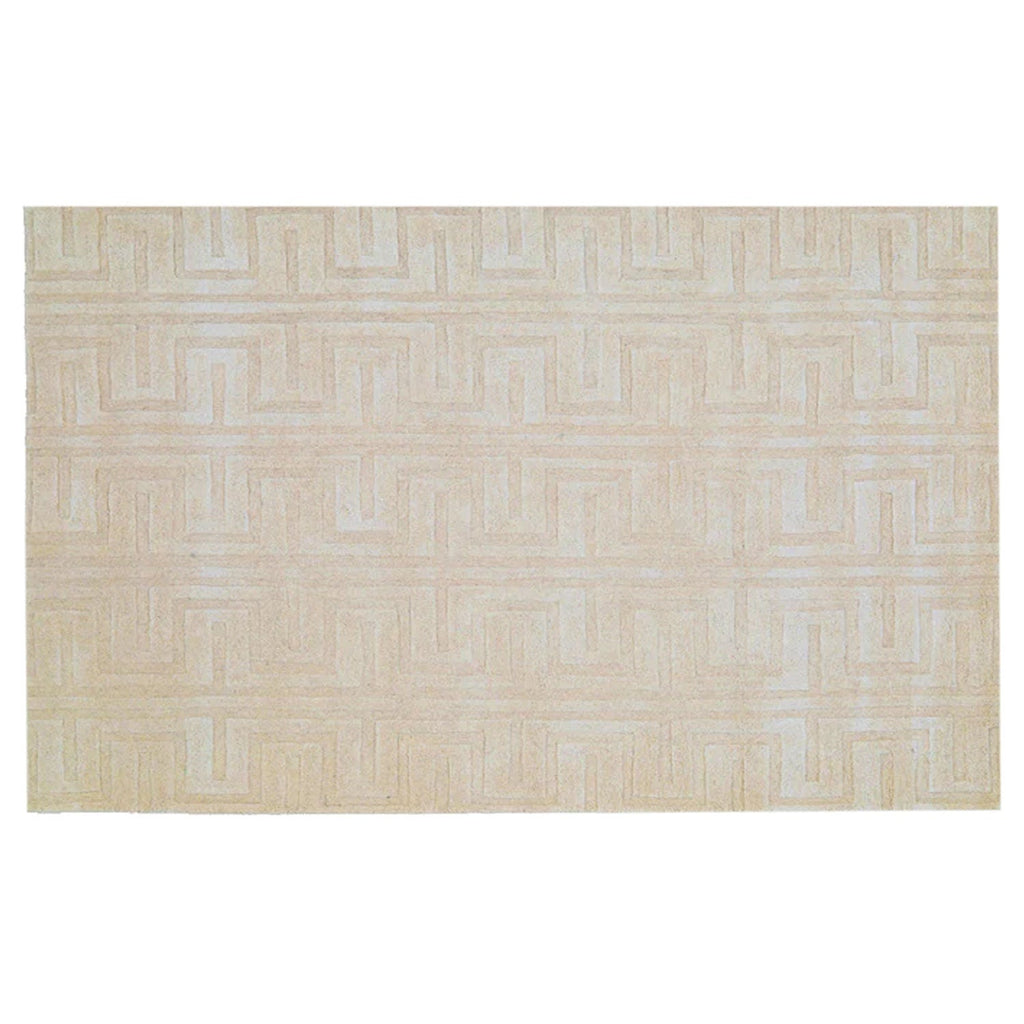 Cream and Beige | Abstract Self Design - Handcrafted Rug/Carpet | Pure New Zealand Wool | Hand Tufted | High Pile | High Density | Yarn Dyed