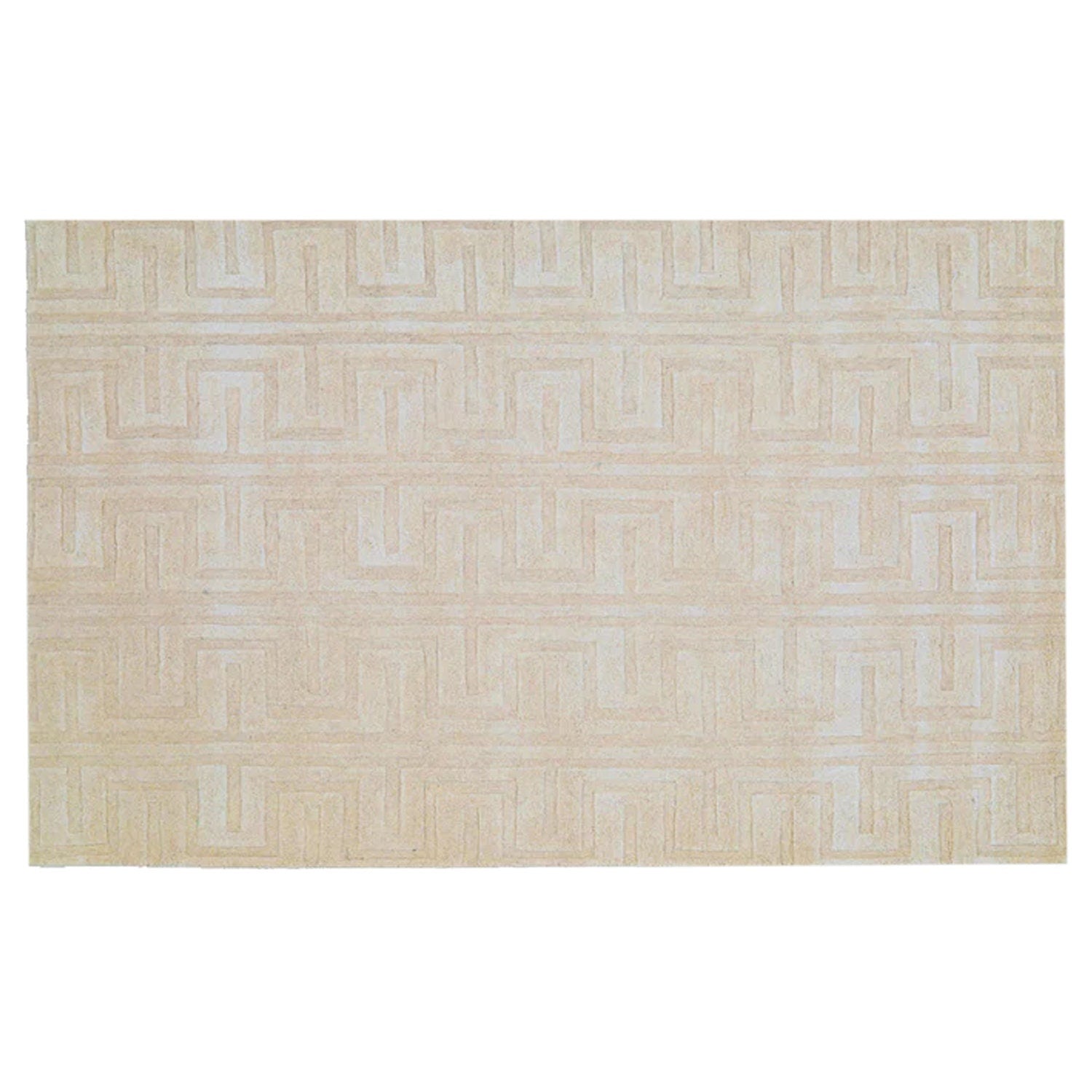 Cream and Beige | Abstract Self Design - Handcrafted Rug/Carpet | Pure New Zealand Wool | Hand Tufted | High Pile | High Density | Yarn Dyed
