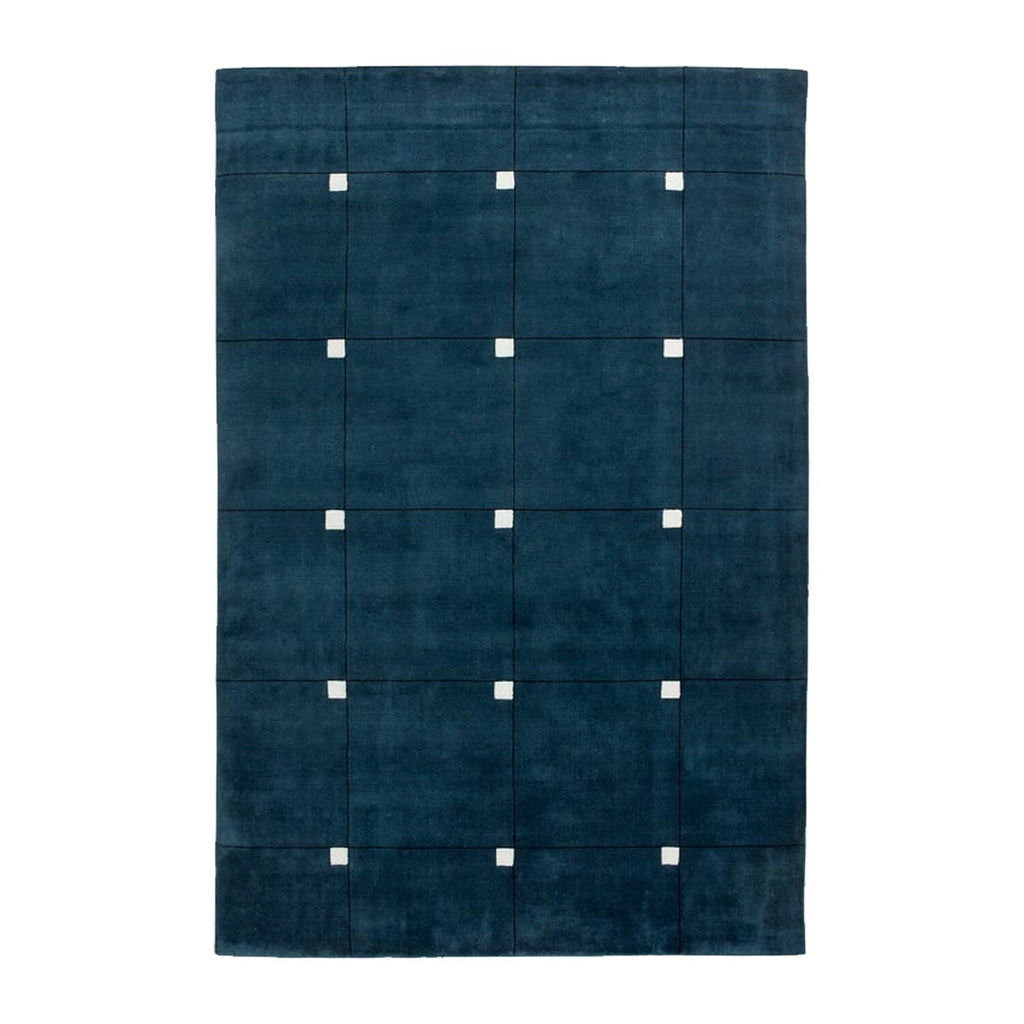 Blue with White - Handcrafted Rug/Carpet | Pure New Zealand Wool | Hand Tufted | High Pile | High Density | Yarn Dyed