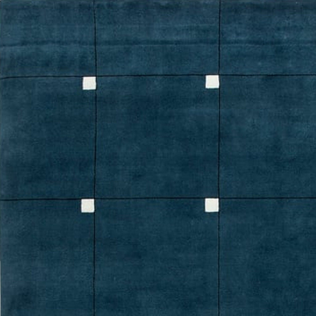 Blue with White - Handcrafted Rug/Carpet | Pure New Zealand Wool | Hand Tufted | High Pile | High Density | Yarn Dyed