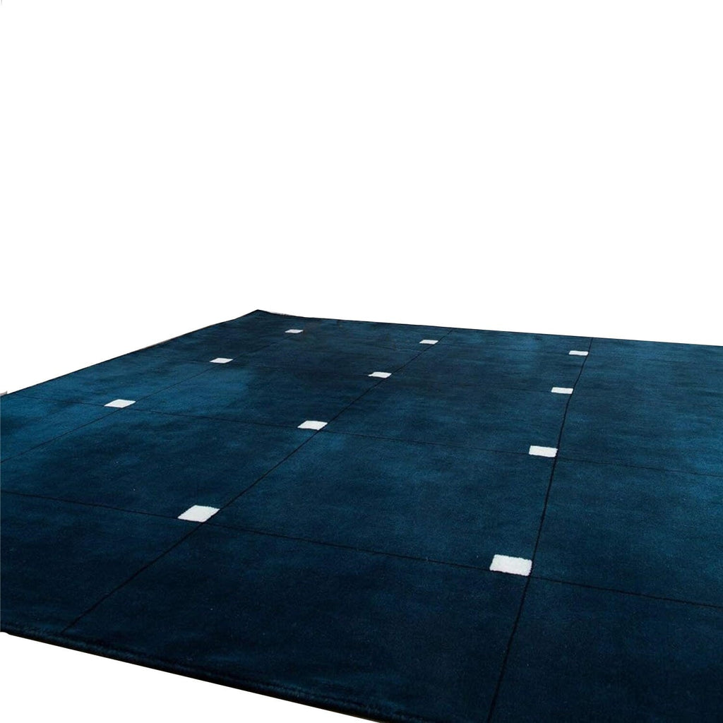 Blue with White - Handcrafted Rug/Carpet | Pure New Zealand Wool | Hand Tufted | High Pile | High Density | Yarn Dyed