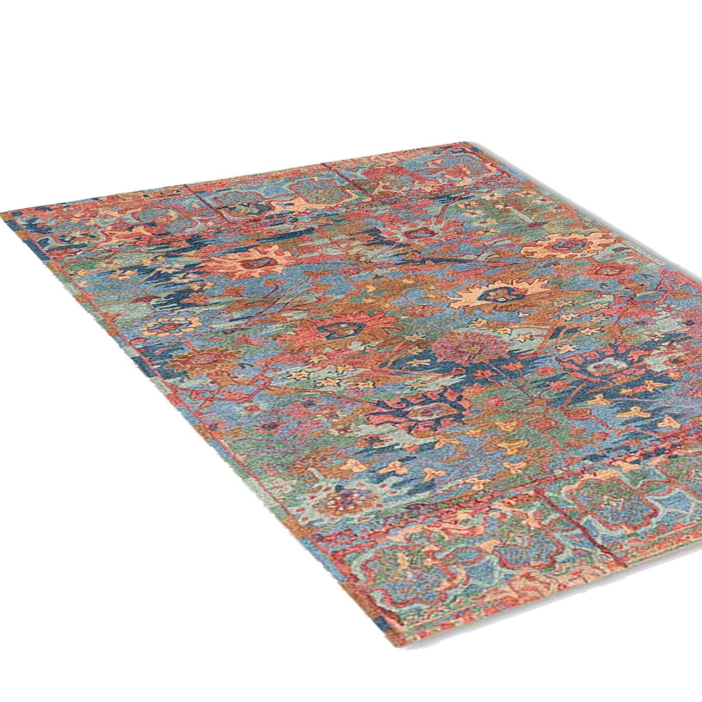 Cyra - Handcrafted Rug/Carpet | Pure New Zealand Wool | Hand Tufted | High Pile | High Density | Yarn Dyed | Blue, Pink, Orange, Red, Green