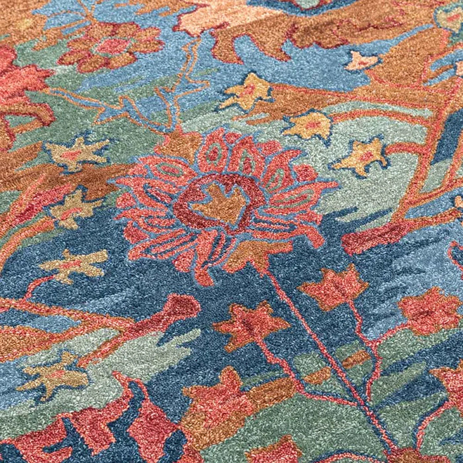 Cyra - Handcrafted Rug/Carpet | Pure New Zealand Wool | Hand Tufted | High Pile | High Density | Yarn Dyed | Blue, Pink, Orange, Red, Green