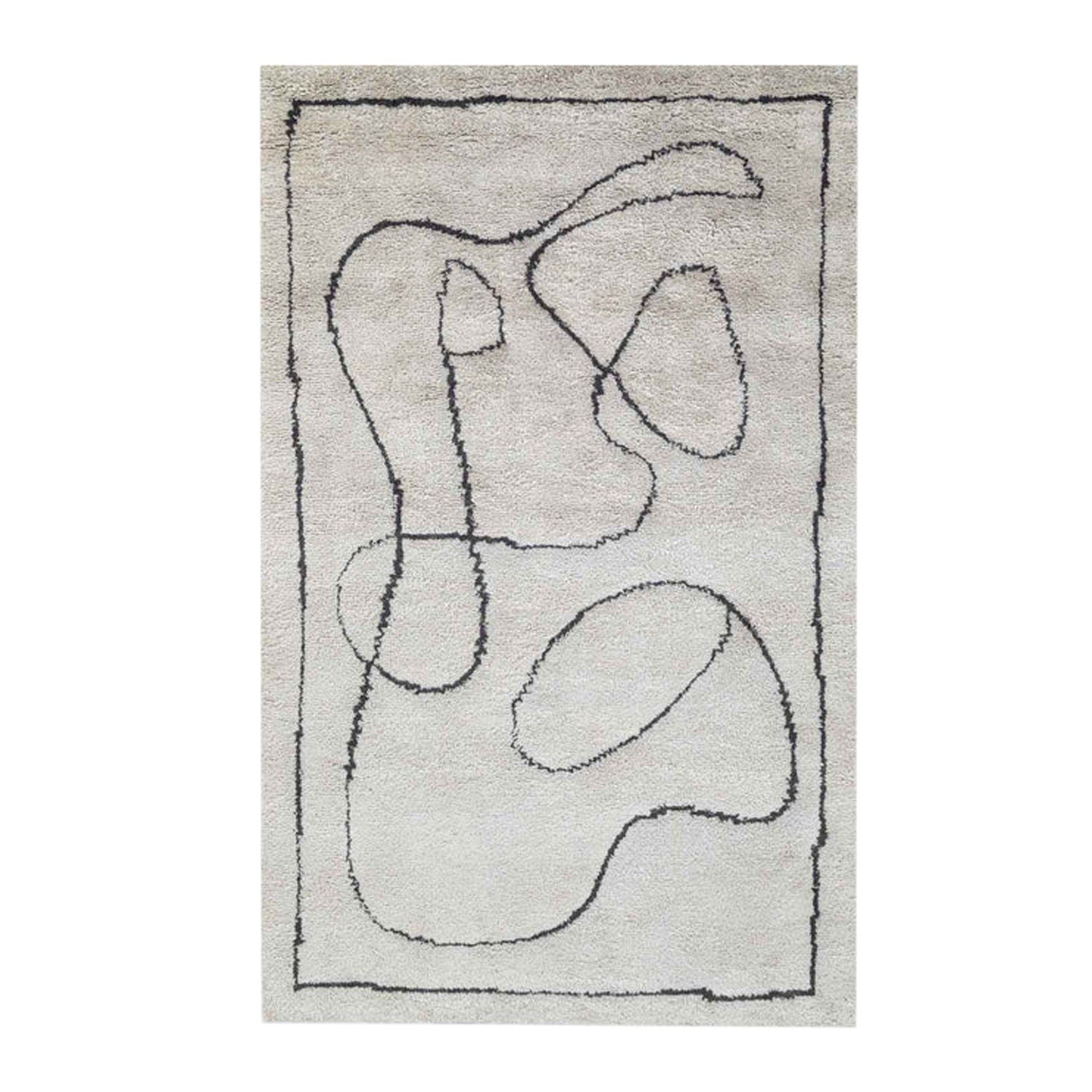 Black and White - Handcrafted Rug/Carpet | Pure New Zealand Wool | Hand Tufted | High Pile | High Density | Yarn Dyed