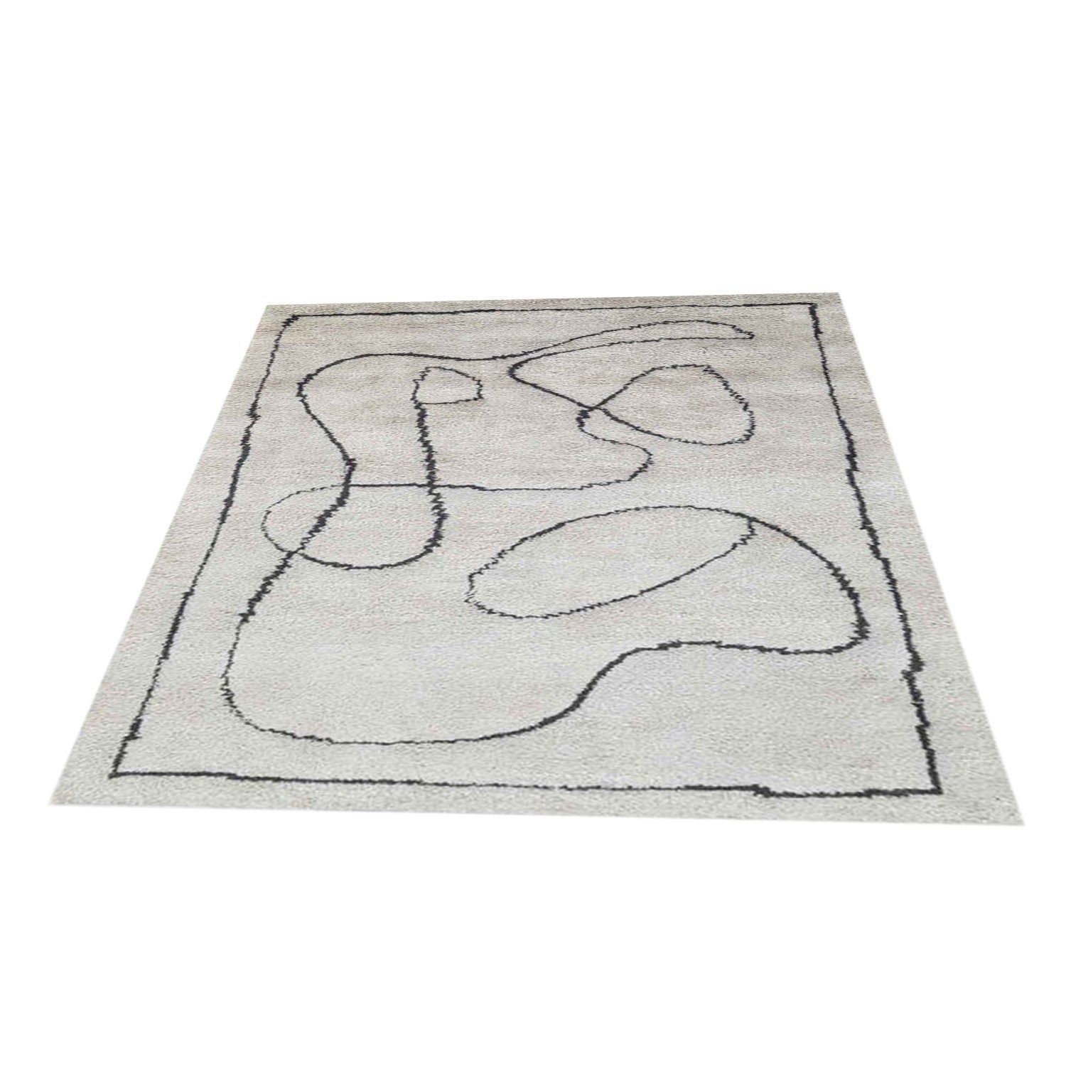 Black and White - Handcrafted Rug/Carpet | Pure New Zealand Wool | Hand Tufted | High Pile | High Density | Yarn Dyed