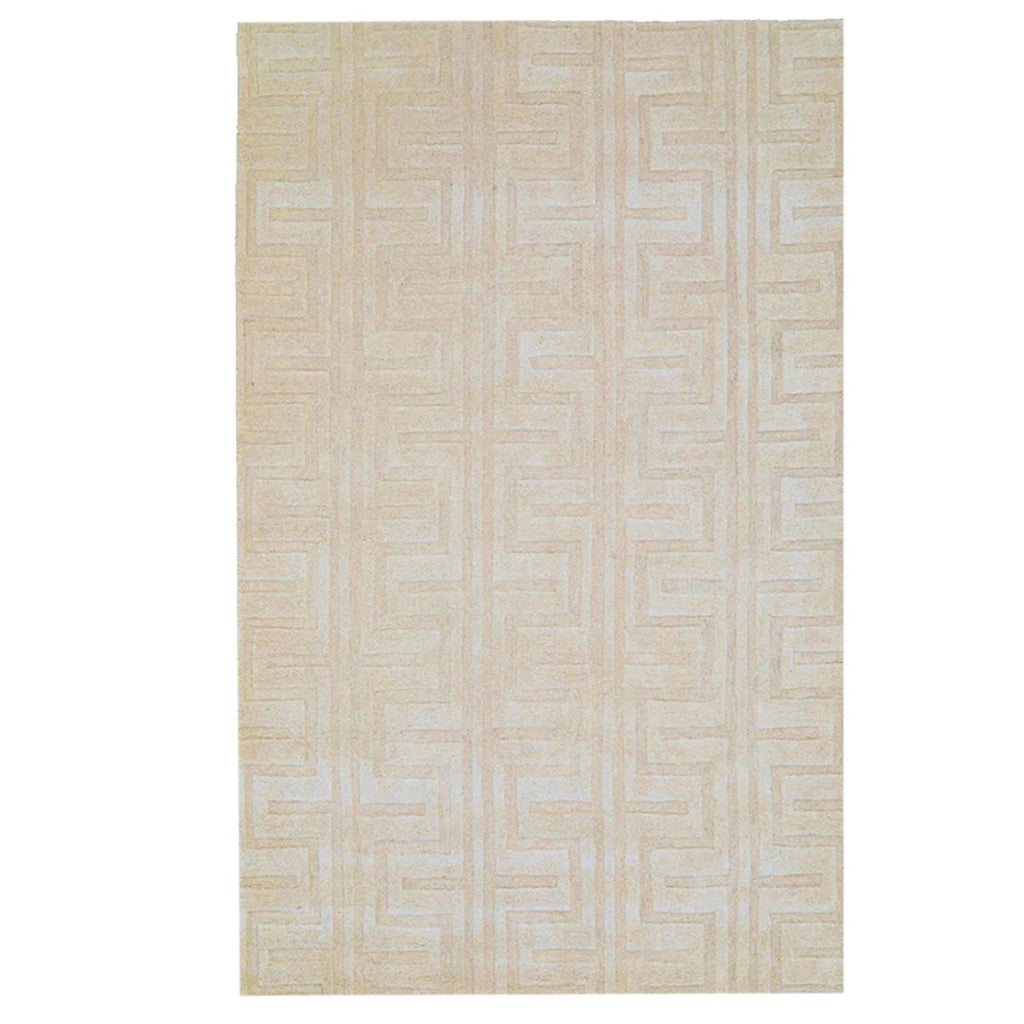 Cream and Beige | Abstract Self Design - Handcrafted Rug/Carpet | Pure New Zealand Wool | Hand Tufted | High Pile | High Density | Yarn Dyed