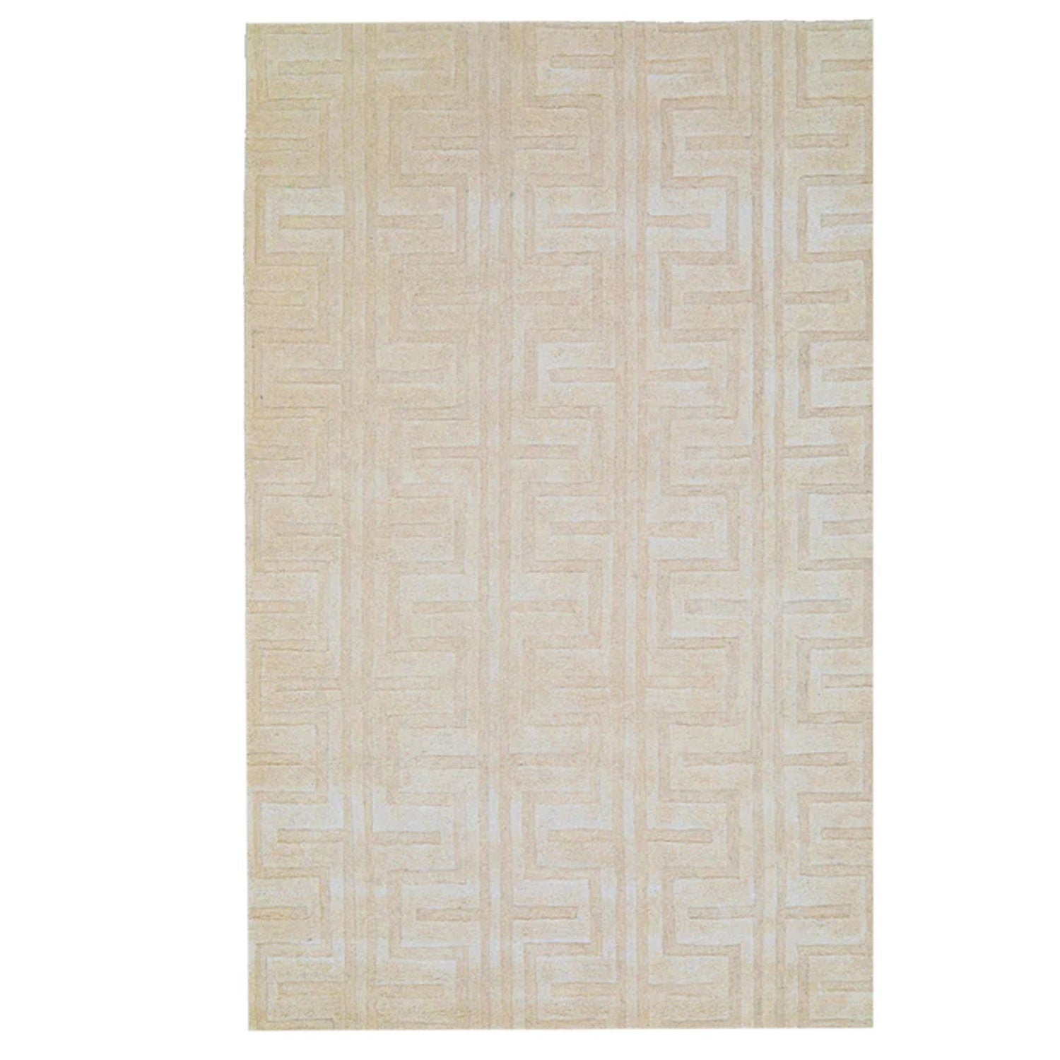 Cream and Beige | Abstract Self Design - Handcrafted Rug/Carpet | Pure New Zealand Wool | Hand Tufted | High Pile | High Density | Yarn Dyed