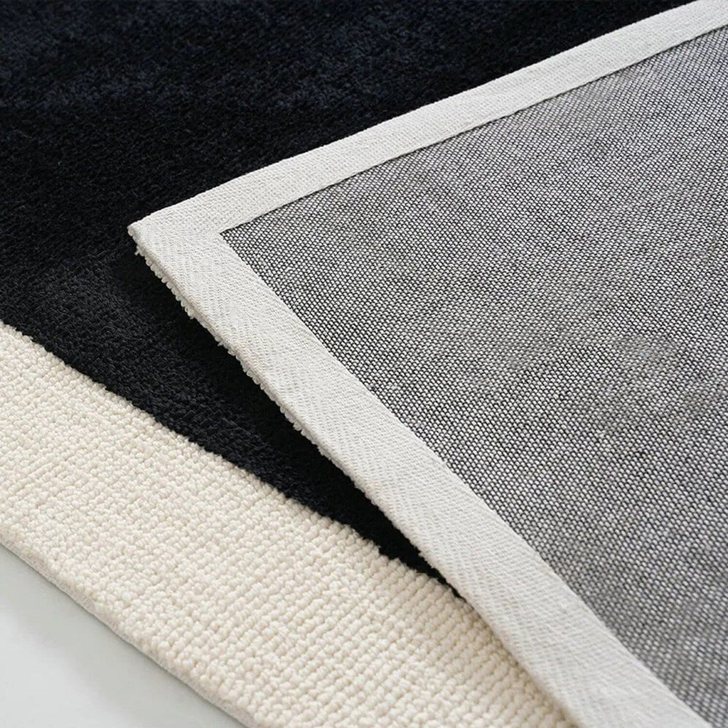 Black and White | Abstract Design - Handcrafted Rug/Carpet | Pure New Zealand Wool | Hand Tufted | High Pile | High Density | Yarn Dyed