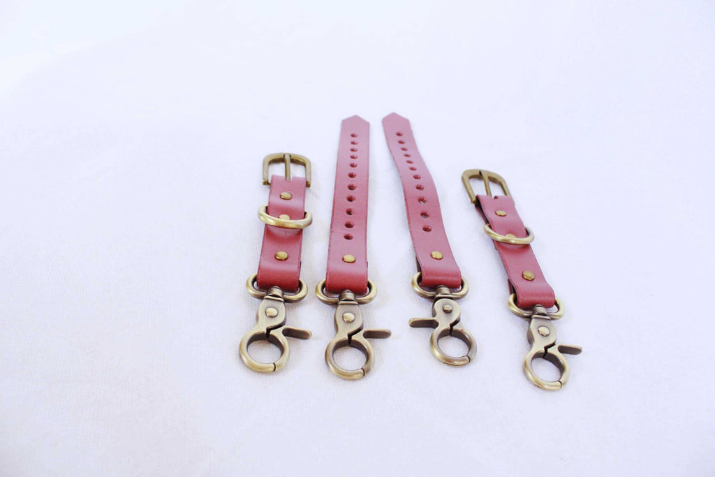 BDSM Gear - Adjustable Leather Thigh Cuffs for BDSM Bondage Harness
