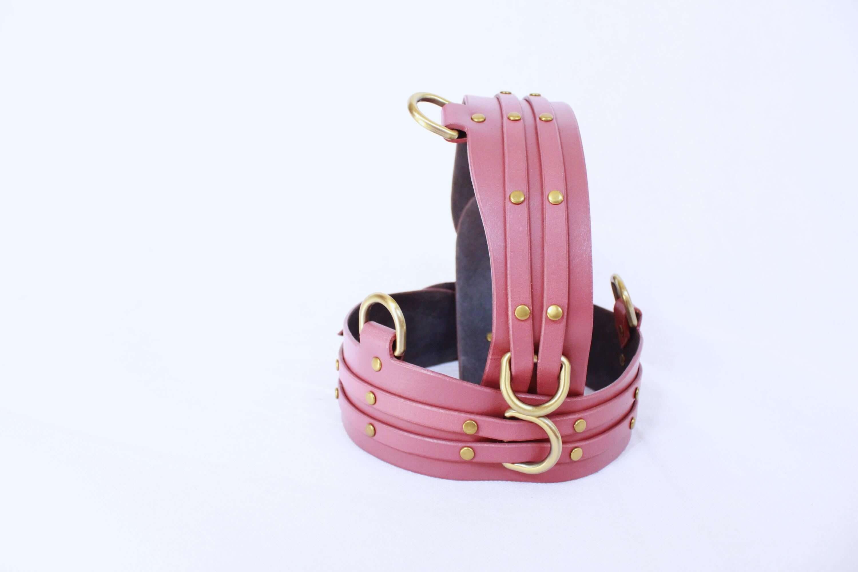 BDSM Gear - Adjustable Leather Thigh Cuffs for BDSM Bondage Harness