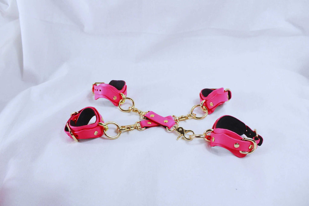 BDSM Gear Pink Leather | Premium BDSM Bondage Gear Set