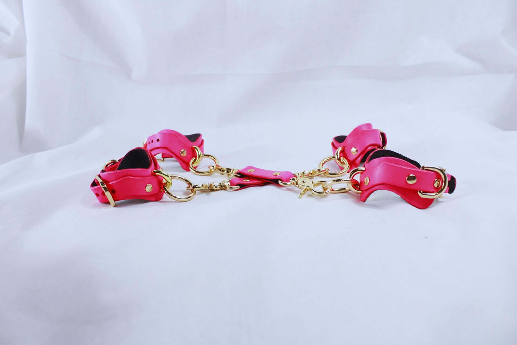 BDSM Gear Pink Leather | Premium BDSM Bondage Gear Set
