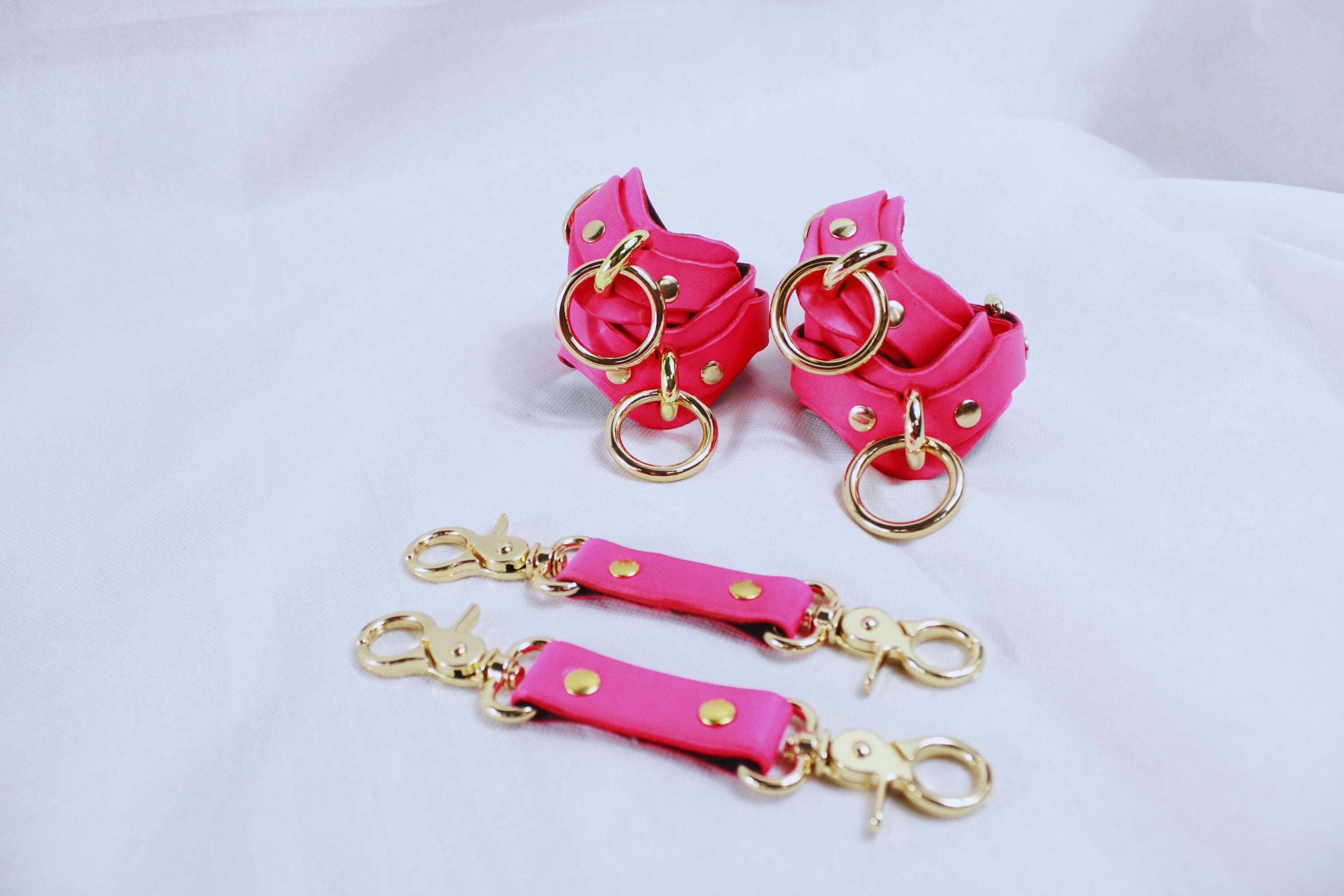 BDSM Gear Pink Leather | Premium BDSM Bondage Gear Set