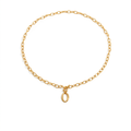 Empowered Gold Layered Oval Necklace-1
