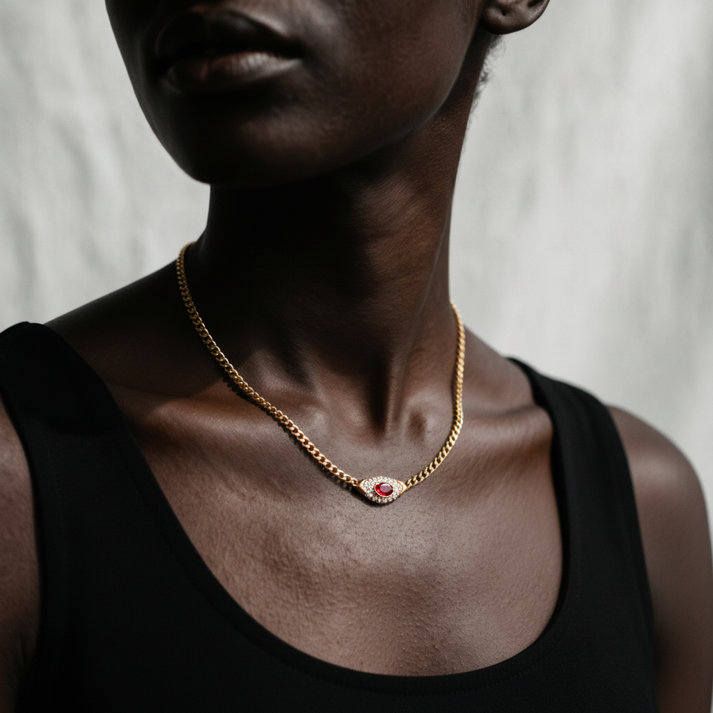 Gold Crystal Pendant Necklace