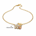 Vibrant Gold Zircon Ladybug Pendant Necklace-3