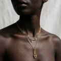 Bold Gold-Plated Layered Pendant Necklace-0