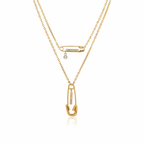 Bold Gold-Plated Layered Pendant Necklace-1