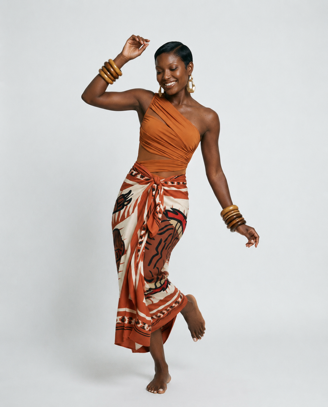 Wanderlust Printed Sarong Swimsuit Set-3