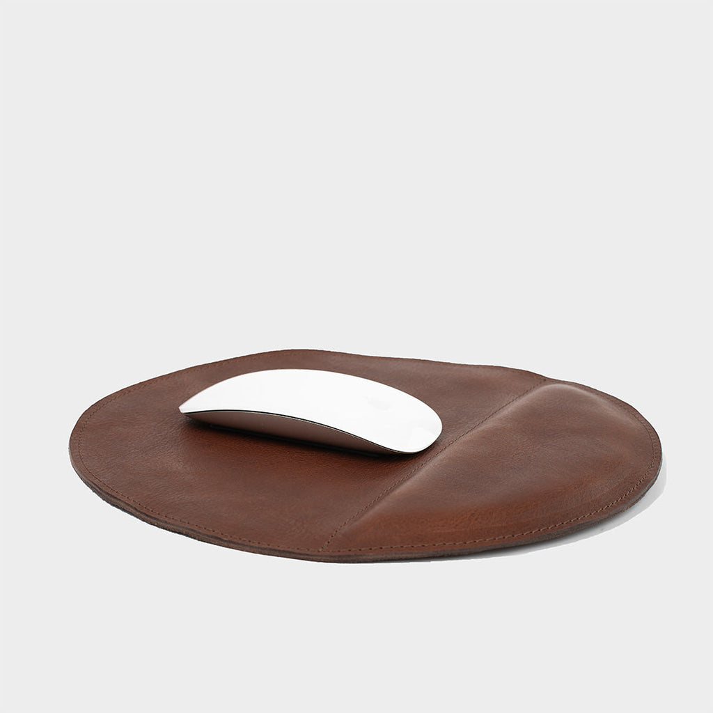 Full-Grain Leather Mouse Pad w/ wrist support