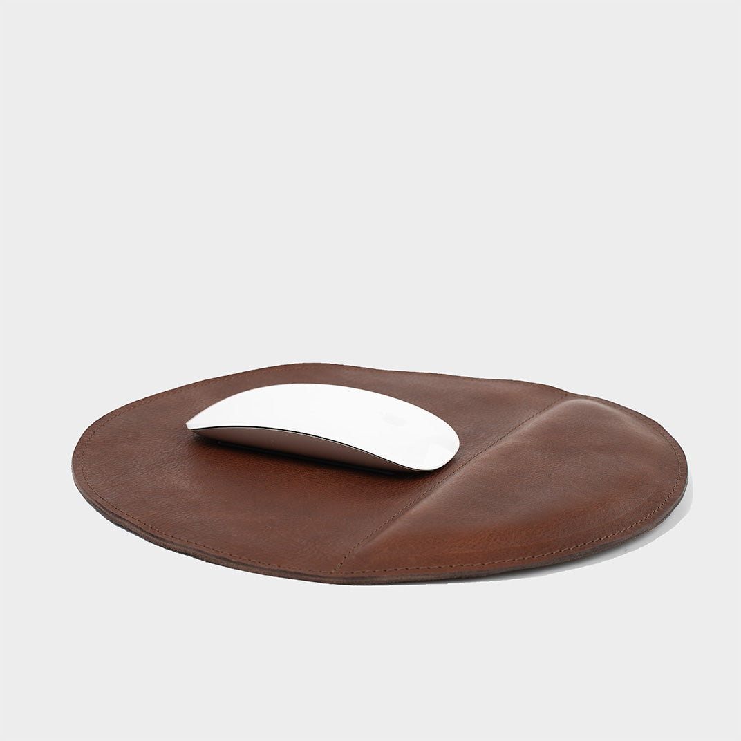 Full-Grain Leather Mouse Pad w/ wrist support