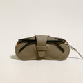 Taupe Leather Sunglasses Wrist Pouch – Top-Grain Cowhide Eyewear Case with Detachable Strap