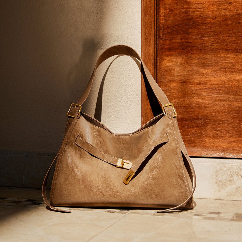 Luxe Slouch Lock Shoulder Bag
