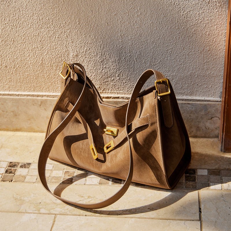 Luxe Slouch Lock Shoulder Bag