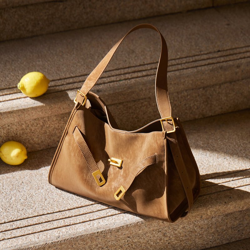 Luxe Slouch Lock Shoulder Bag