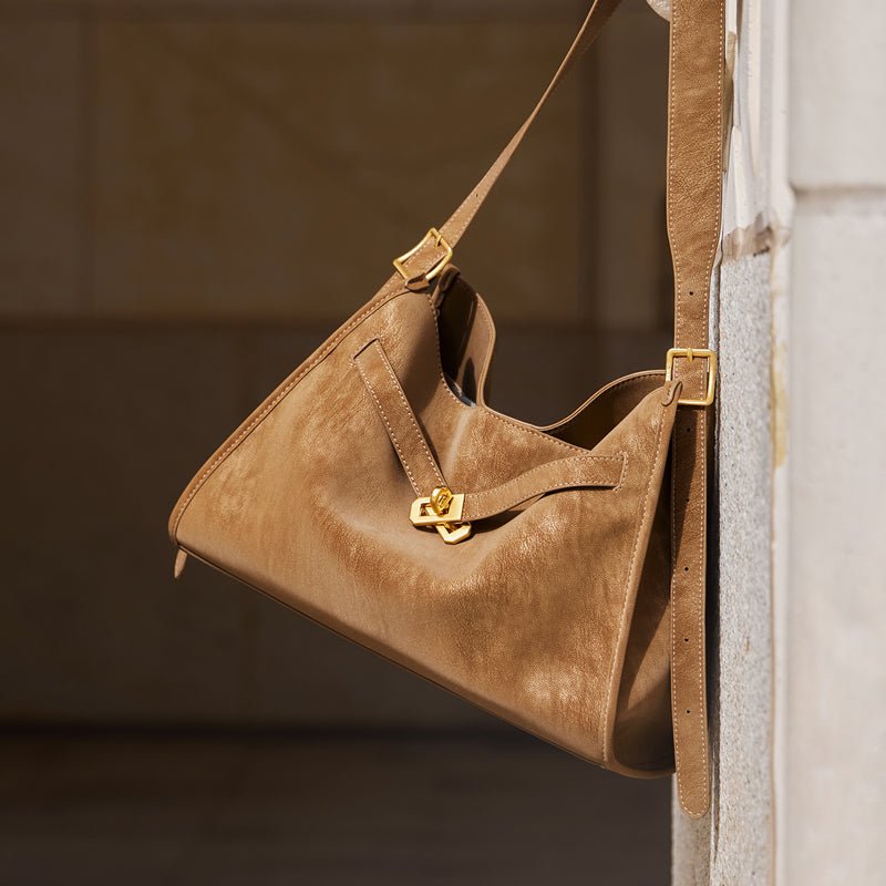 Luxe Slouch Lock Shoulder Bag