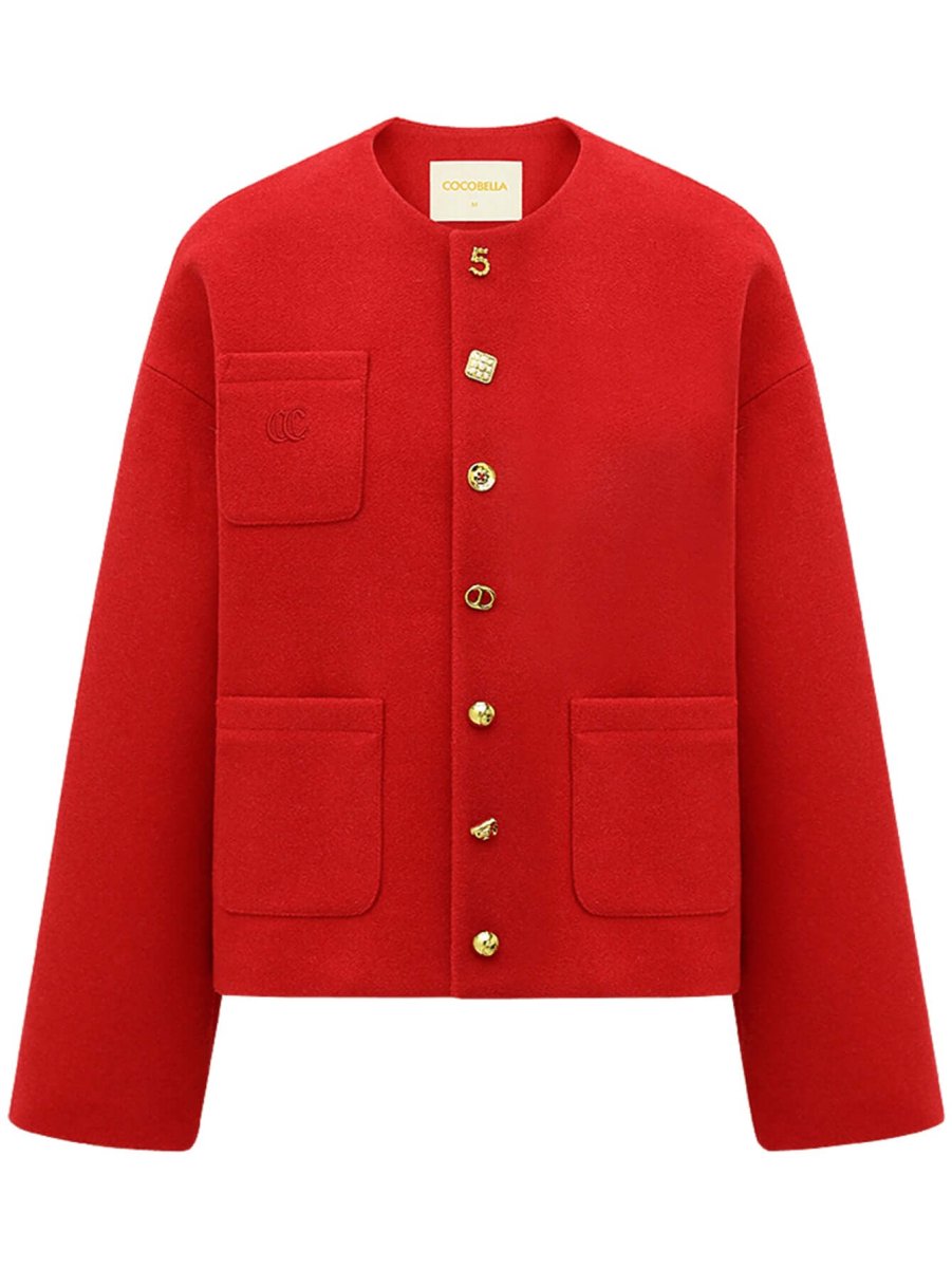 Luxurious Red Woolen Jacket