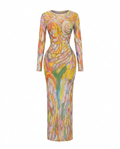 Vibrant Rhinestone Mesh Maxi Dress-2