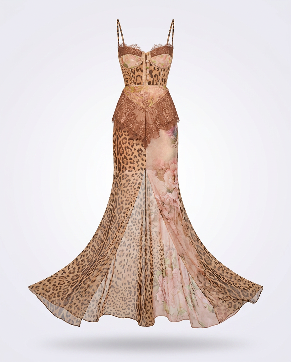 Audacious Lace Printed Maxi Dress-3