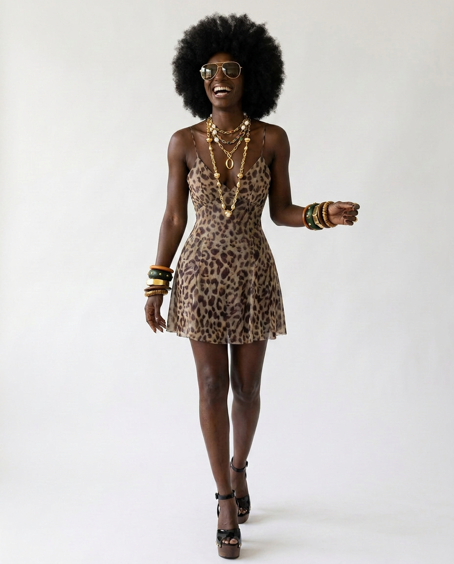 Daring Leopard Print Mini Dress-0