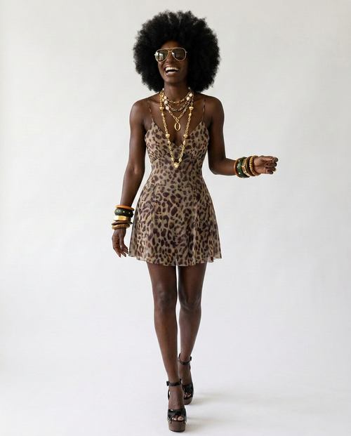 Daring Leopard Print Mini Dress-0