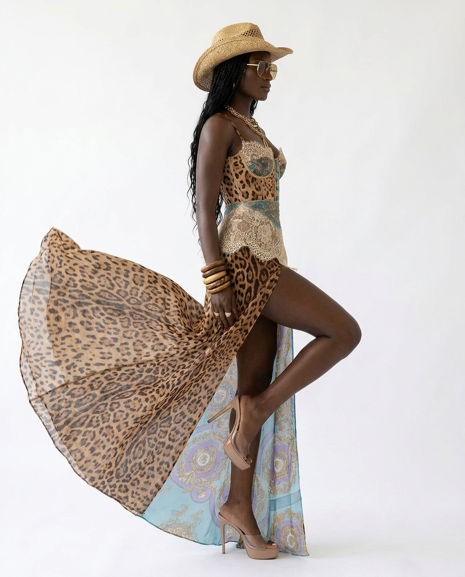Audacious Lace Printed Maxi Dress-1